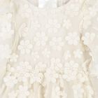 Girls Ivory Flower Organza Dress, 1, hi-res