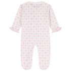 Baby Girls White & Pink Bow Babygrow, 1, hi-res