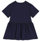 Girls Navy Blue Logo Dress, 2, hi-res