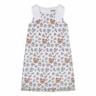 Girls White Organza Teddy Dress , 1, hi-res