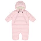 Baby Girls Pink Logo Snowsuit, 2, hi-res