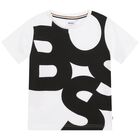 Boys White Logo T-Shirt, 1, hi-res