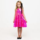 Girls Pink Embellished Sequined Dress, 1, hi-res