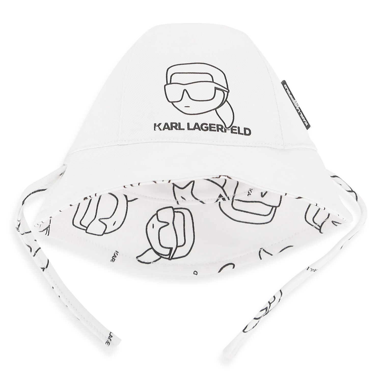 Baby Boys White Logo Reversible Logo Hat, 1, hi-res