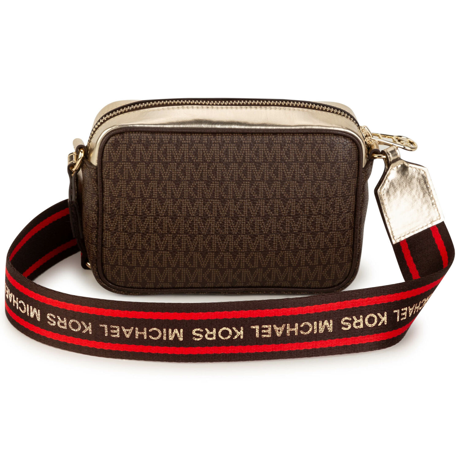 Girls Brown & Gold Logo Shoulder Bag, 1, hi-res image number null