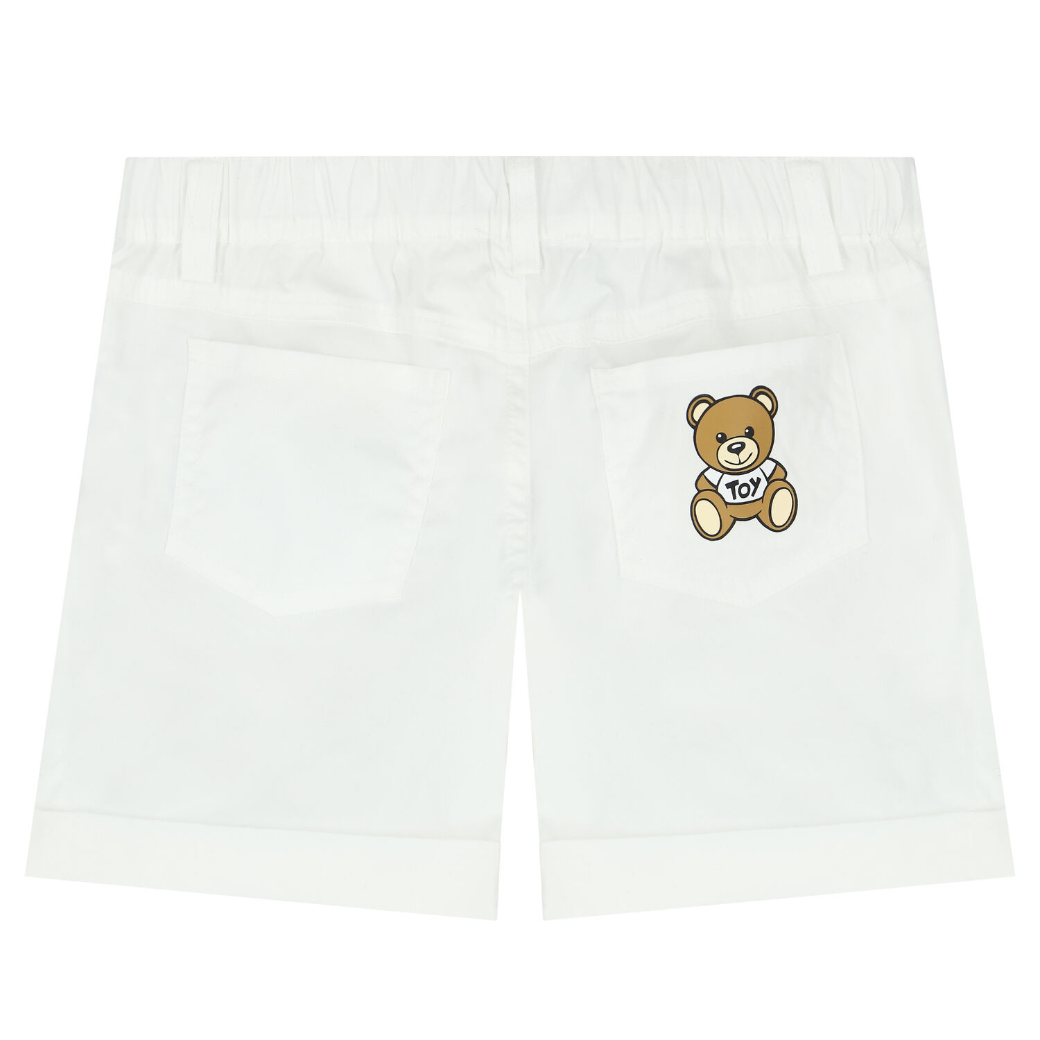 White Teddy Bear Logo Shorts, 1, hi-res