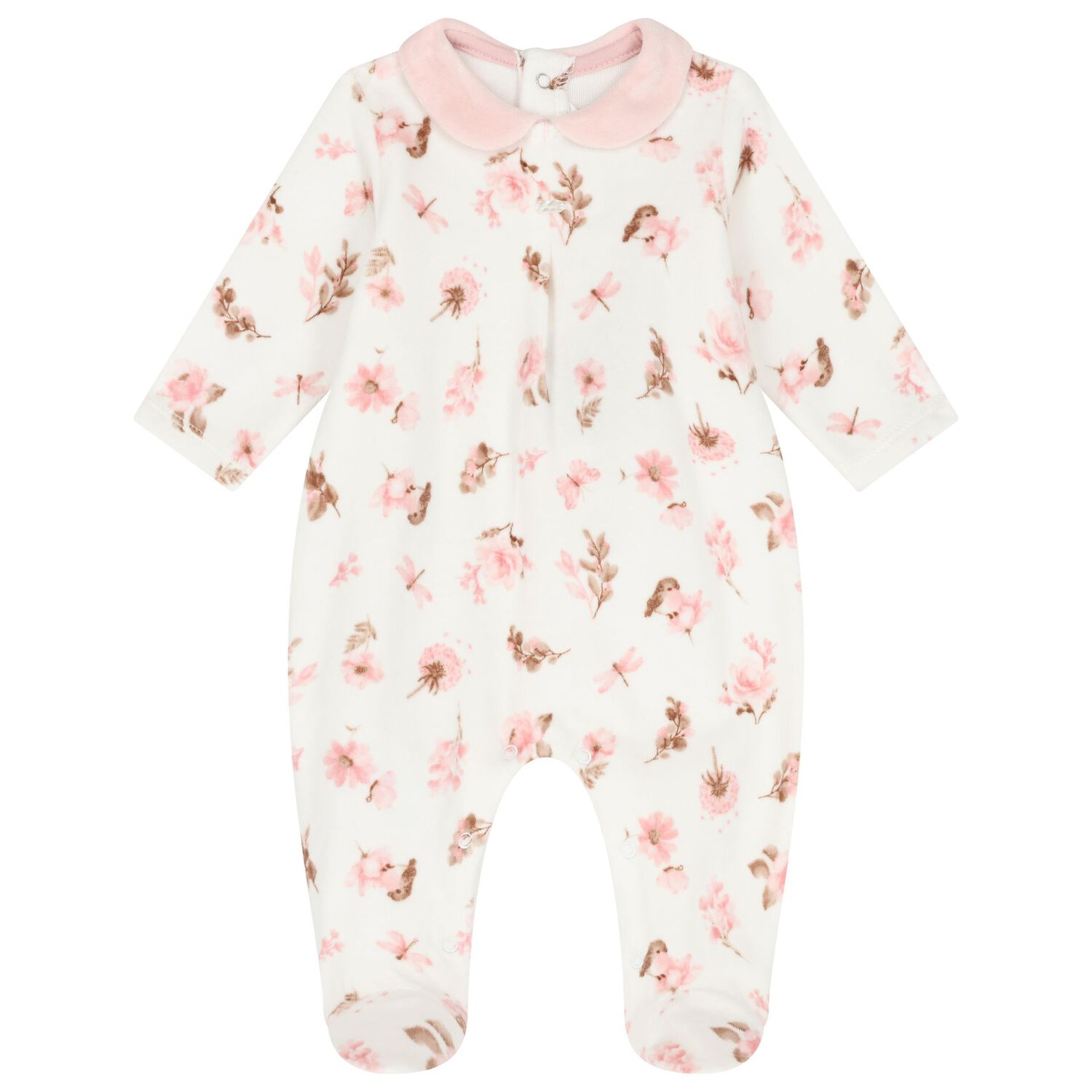 Baby Girls Ivory & Pink Babygrows ( 2-Pack ), 1, hi-res