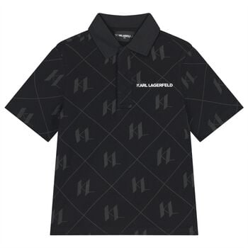 Boys Black Logo Polo Shirt