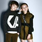 Girls Black Logo Handbag, 2, hi-res