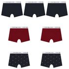 Boys Burgundy & Navy Blue Boxer Shorts (7-Pack), 1, hi-res