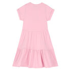 Girls Pink Logo Dress, 3, hi-res