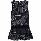 Girls Black & White Logo Dress, 1, hi-res