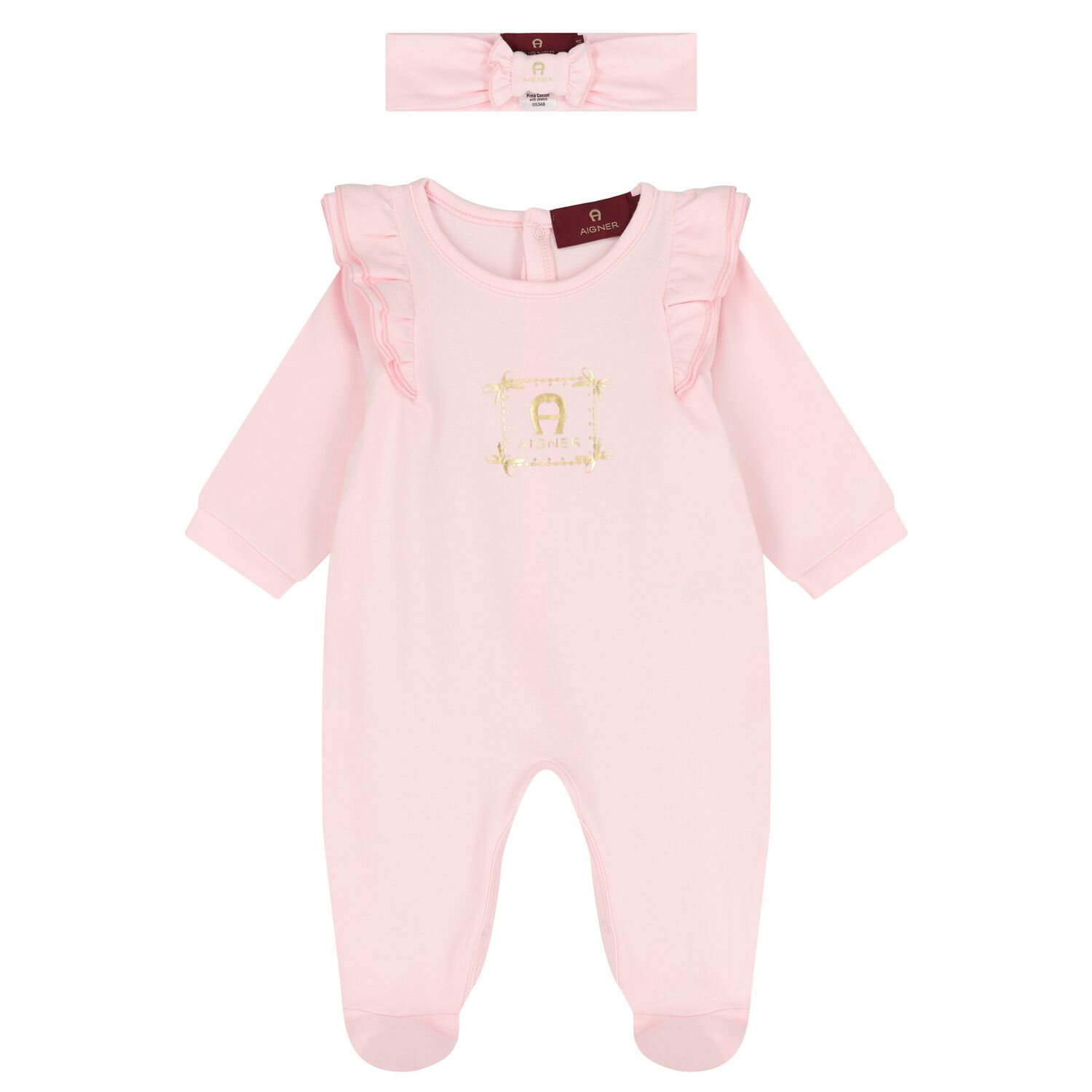 Baby Girls Pink Logo Babygrow Gift Set, 1, hi-res