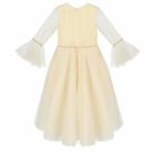Girls Ivory Tulle Dress, 1, hi-res