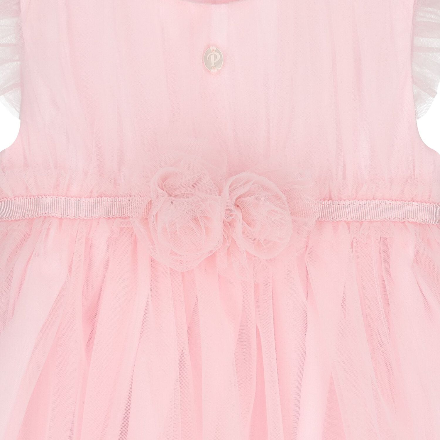 Baby Girls Pink Flower Tulle Dress, 1, hi-res