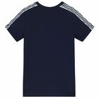 Boys Navy Blue Logo T-shirt, 1, hi-res
