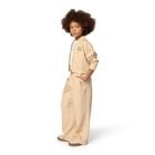 Girls Beige Logo Trousers, 1, hi-res