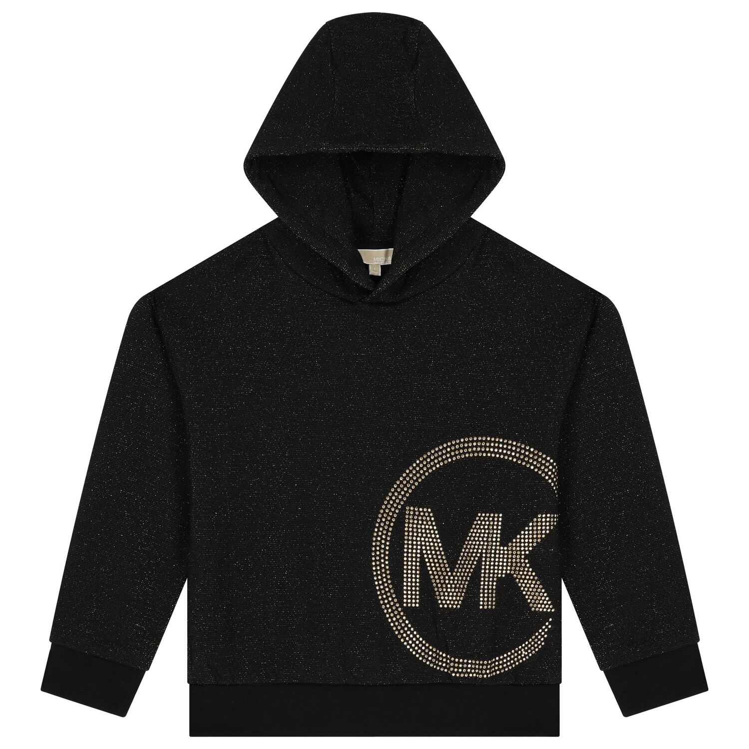 Girls Black & Gold Logo Hooded Top, 1, hi-res image number null