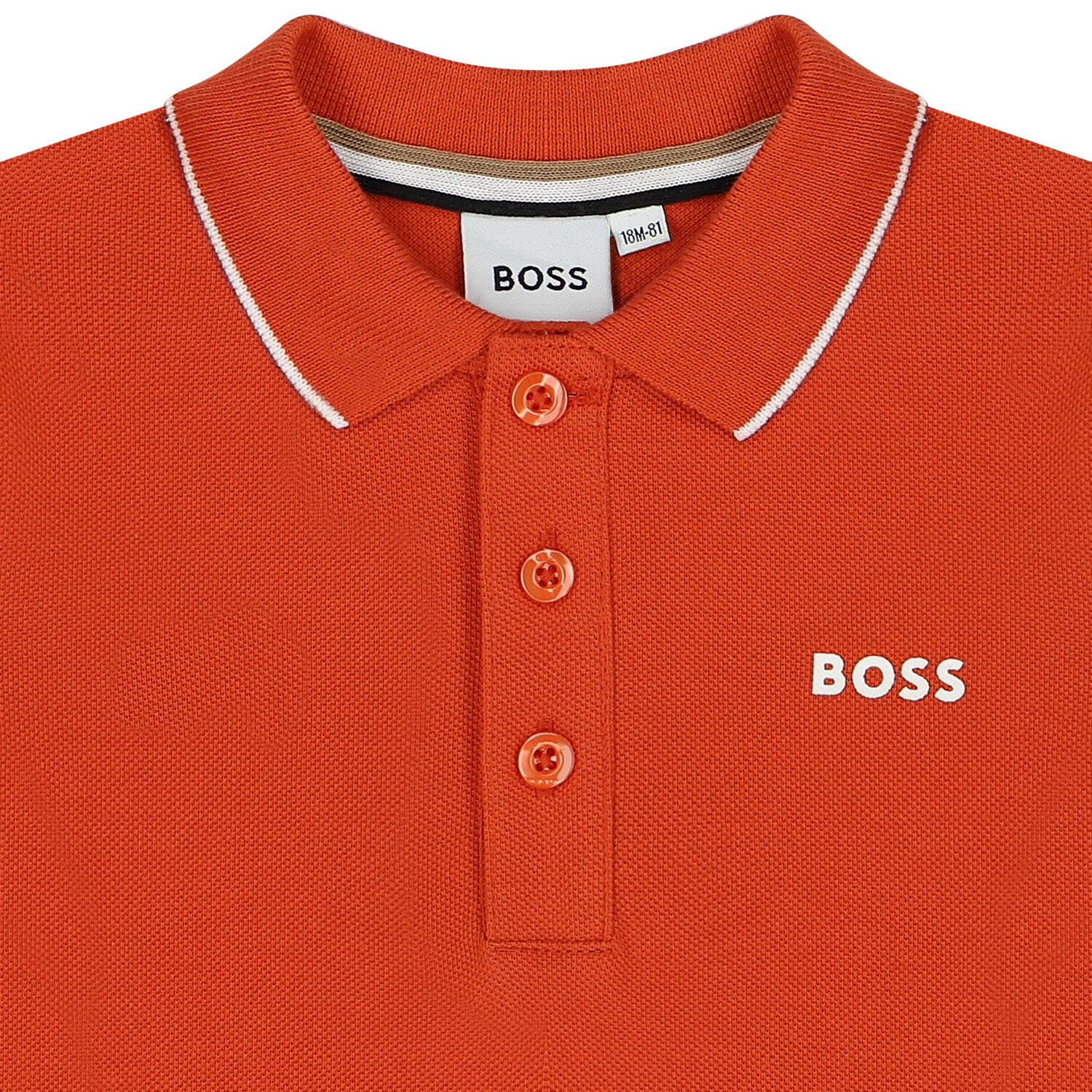 Younger Boys Orange Logo Polo Shirt, 1, hi-res