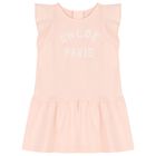 Younger Girls Pink Logo Dress, 2, hi-res