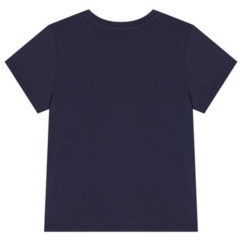 Boys Navy Blue Logo T-Shirt