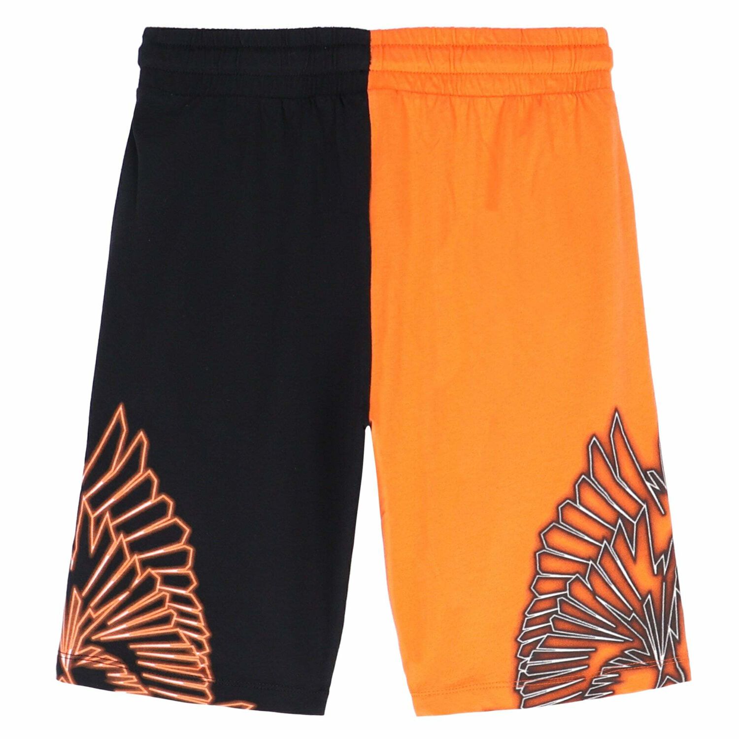 Boys Black & Orange Printed Shorts, 1, hi-res image number null