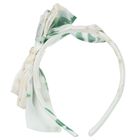 Girls Ivory & Green Floral Chiffon Headband, 2, hi-res
