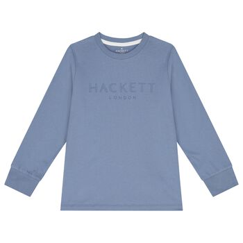Boys Blue Logo Long Sleeve Top