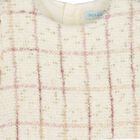Girls Ivory Plaid Tweed dress, 1, hi-res