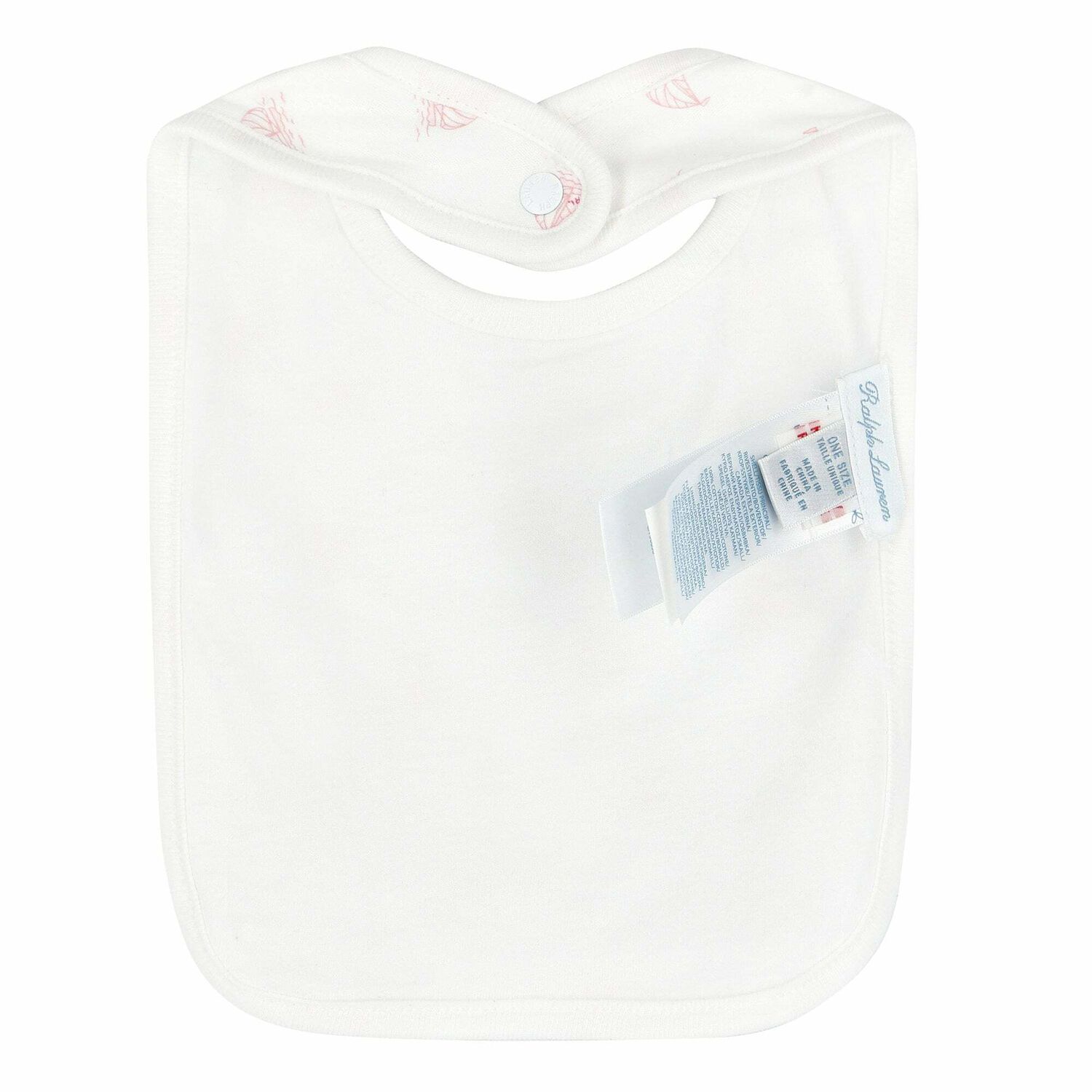 Baby Girls White Printed Bib, 1, hi-res