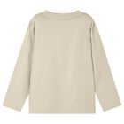 Boys Beige Wolf Long Sleeve Top, 1, hi-res