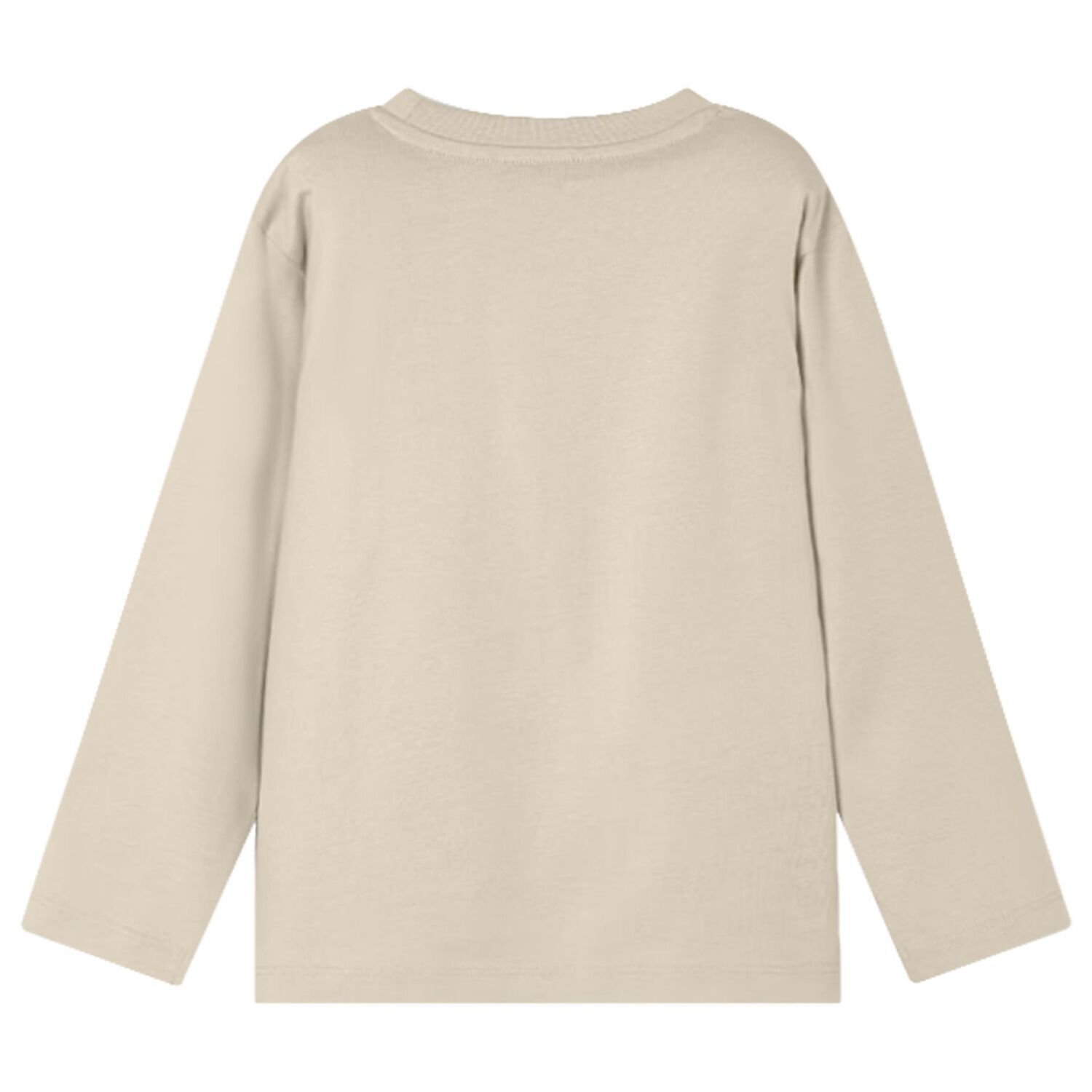 Boys Beige Wolf Long Sleeve Top, 1, hi-res