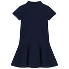 Girls Navy Logo Polo Dress, 1, hi-res