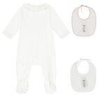 Baby Girls Ivory Logo Babygrow Gift Set, 1, hi-res