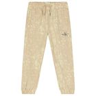 Boys Beige Logo Joggers, 1, hi-res