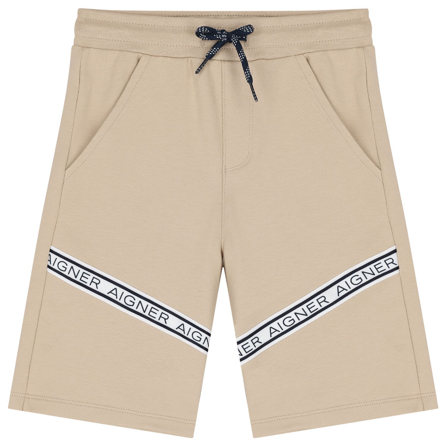 Boys Beige Logo Shorts, 3, hi-res image number null