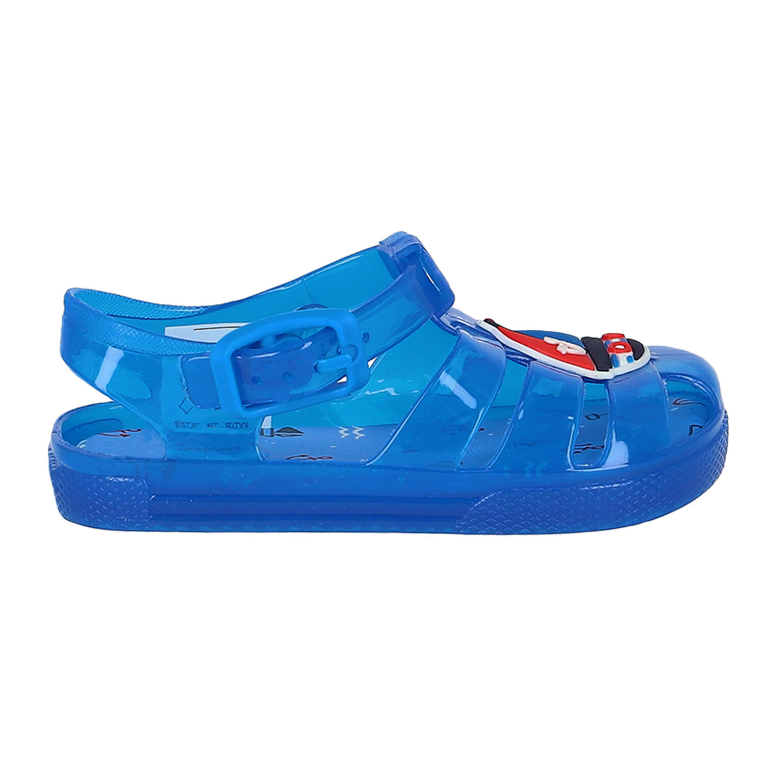Younger Boys Blue Boat Jelly Shoes, 1, hi-res