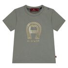 Younger Boys Green Logo T-Shirt, 2, hi-res