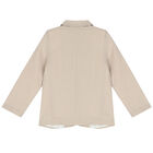 Boys Beige Logo Blazer, 1, hi-res