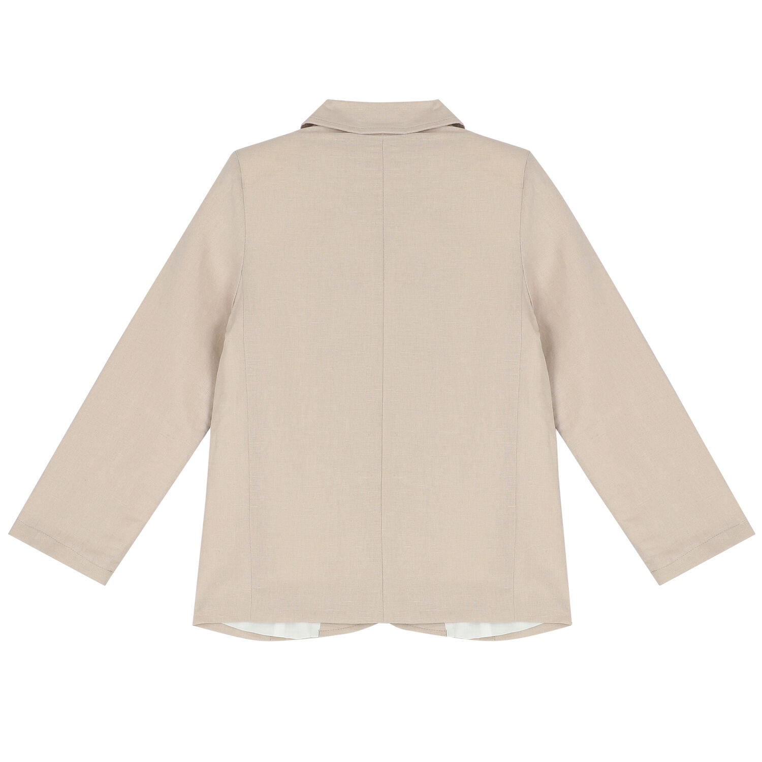 Boys Beige Logo Blazer, 1, hi-res