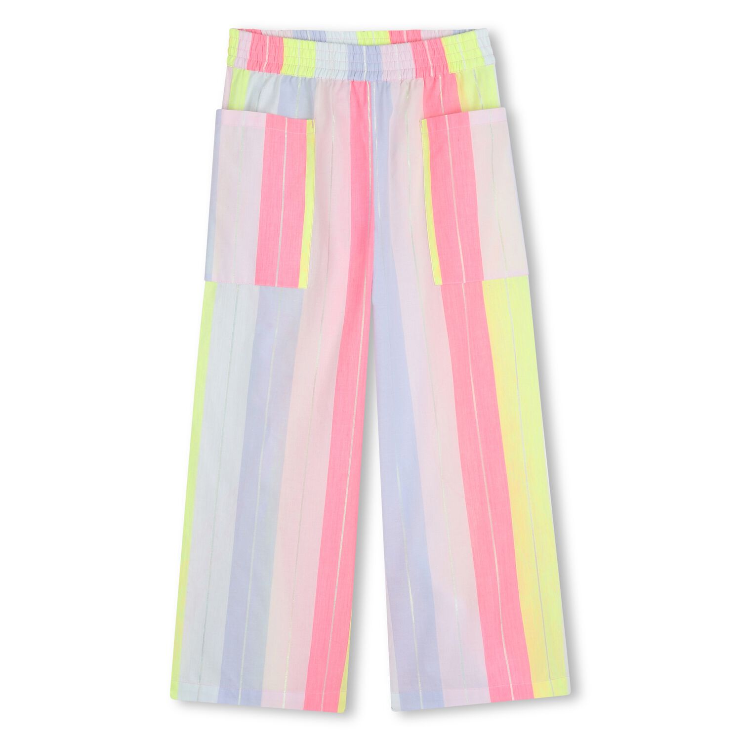 Girls Multi-Coloured Stripes Trousers, 1, hi-res
