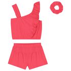 Girls Red Shorts Set, 2, hi-res