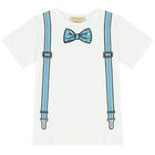 Boys White Bow Tie T-Shirt, 1, hi-res