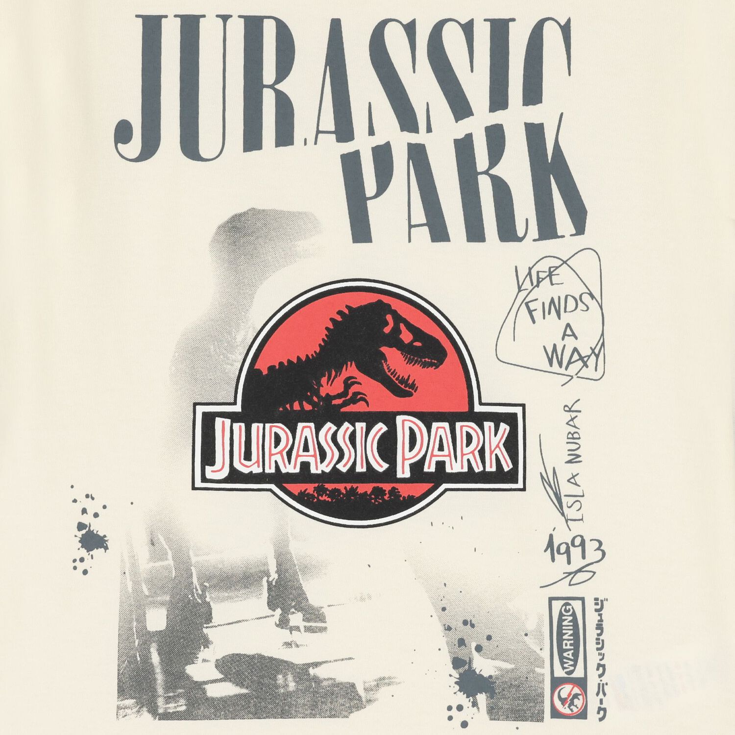 Boys Beige Jurassic T-Shirt, 1, hi-res