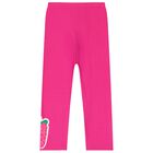 Girls White & Pink Strawberry Leggings Set, 1, hi-res