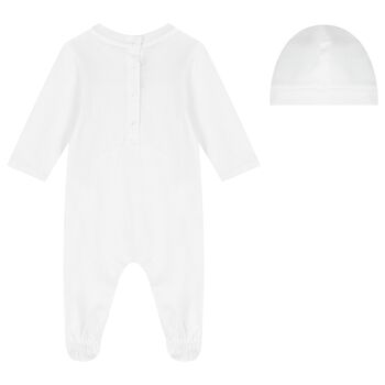 White & Silver Logo Babygrow Gift Set