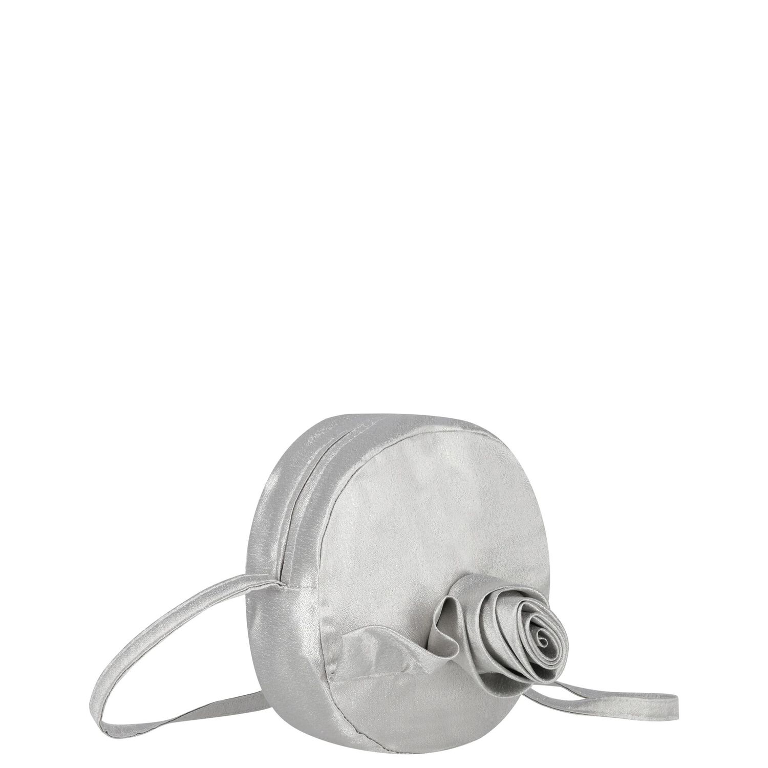 Girls Silver Rose Circular Shoulder Bag, 1, hi-res image number null