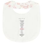 Baby Girls Ivory & Pink Teddy Bear Baby Bib, 2, hi-res