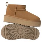 Girls Chestnut Classic Ultra Mini Platform Suede Boots, 2, hi-res