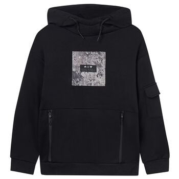 Boys Black Hooded Top
